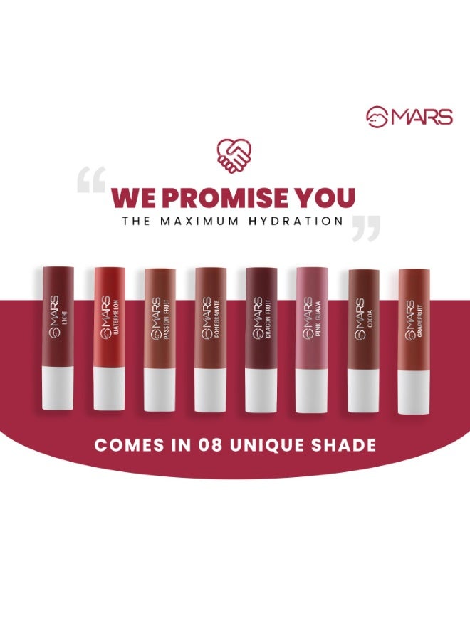MARS Aqua Splash Tinted Lip Balm Enriched with Shea Butter, Jojoba Oil, Vitamin-E & Cocoa Extract | Repair Chapped Lips | Non-Sticky, Moisturising & Nourishing (3.0 gm) (07-LICHI) - Image 3